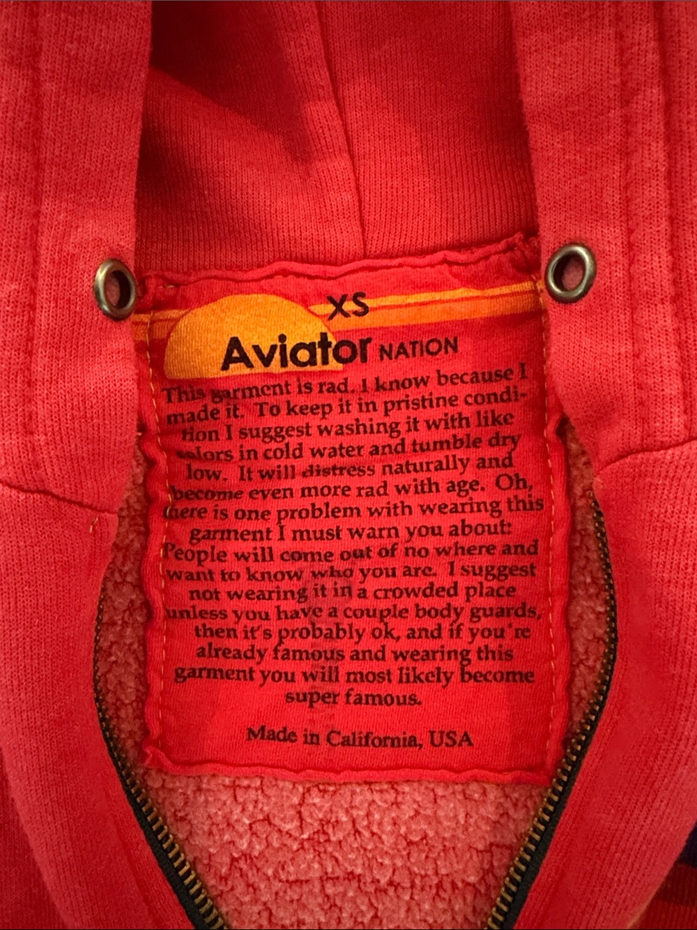 Aviator nation Zip-Up Hoodie with Colorful Badge - Picture 2 of 7